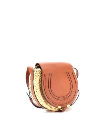 Бывшая в употреблении сумка Chloe Small Marcie Basket через плечо из рафии и кожи