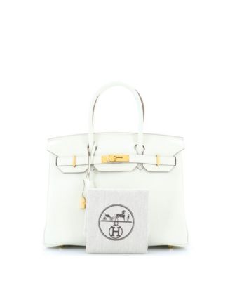 Бывшая в употреблении сумка Hermes Birkin 30 светлого цвета из Того с золотой фурнитурой