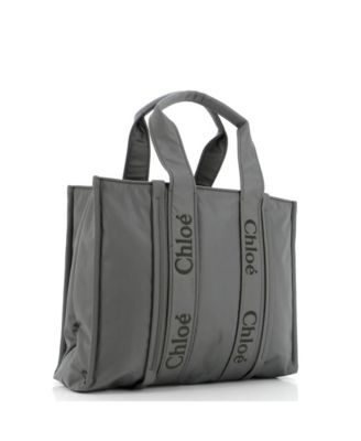 Большая сумка Chloe Woody, бывшая в употреблении, из переработанного нейлона