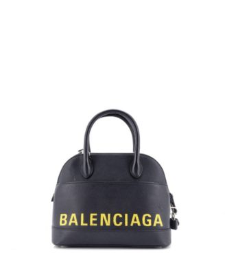 Кожаная сумка Balenciaga Ville с небольшим логотипом, бывшая в употреблении