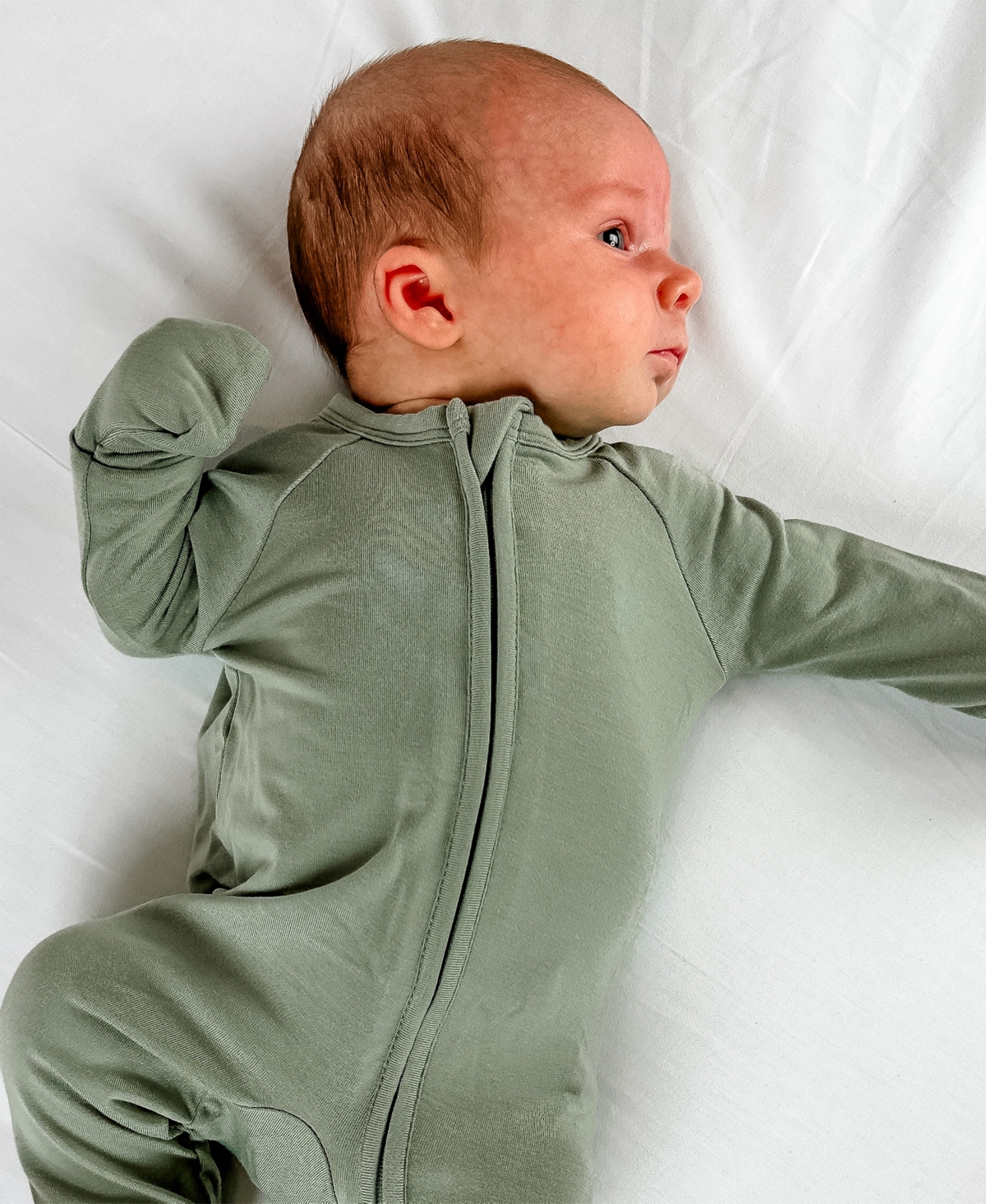 Tiny Knot Co. Baby Boys And Girls Convertible 2 Way Zippered Footed Coverall In Sage