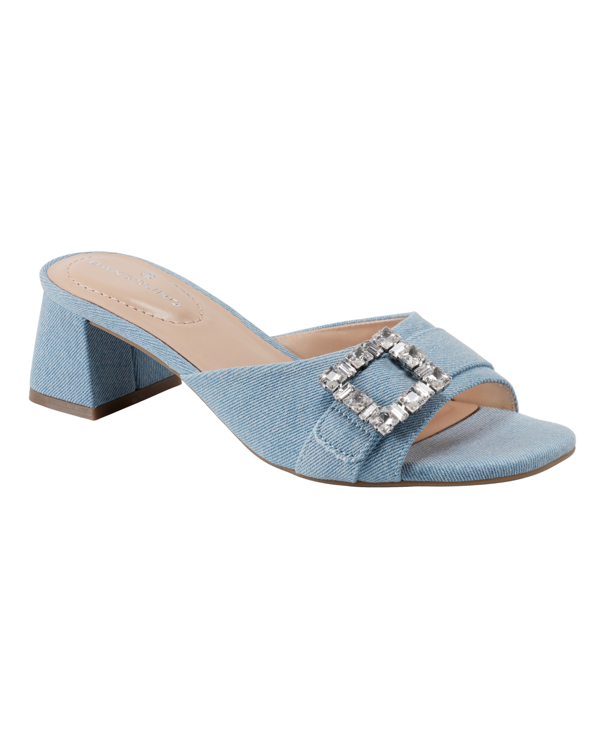 Women's Loryce Embellished Buckle Block Heel Dress Sandals - Light Blue Denim