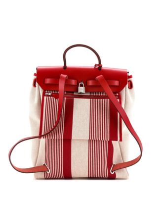 Бывший в употреблении рюкзак Hermes Herbag A Dos на молнии с вибрационным покрытием и кожей