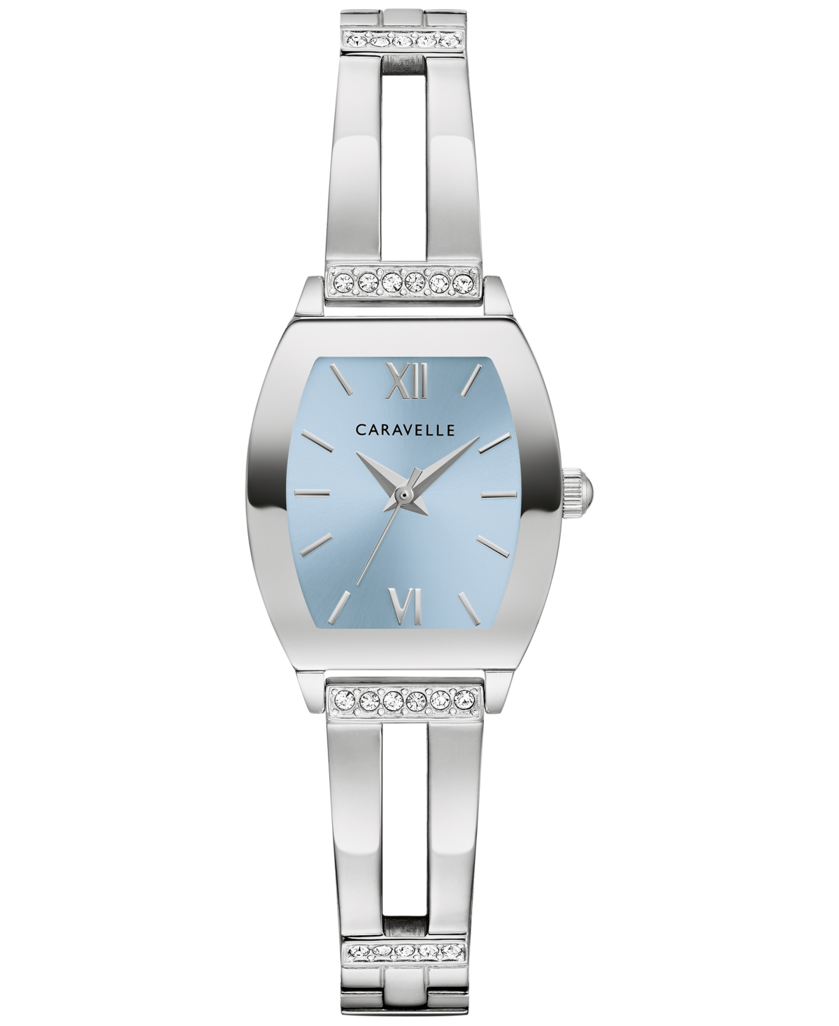 Women's Crystal Accent Stainless Steel Expansion Bracelet Watch 22mm - Silver-tone