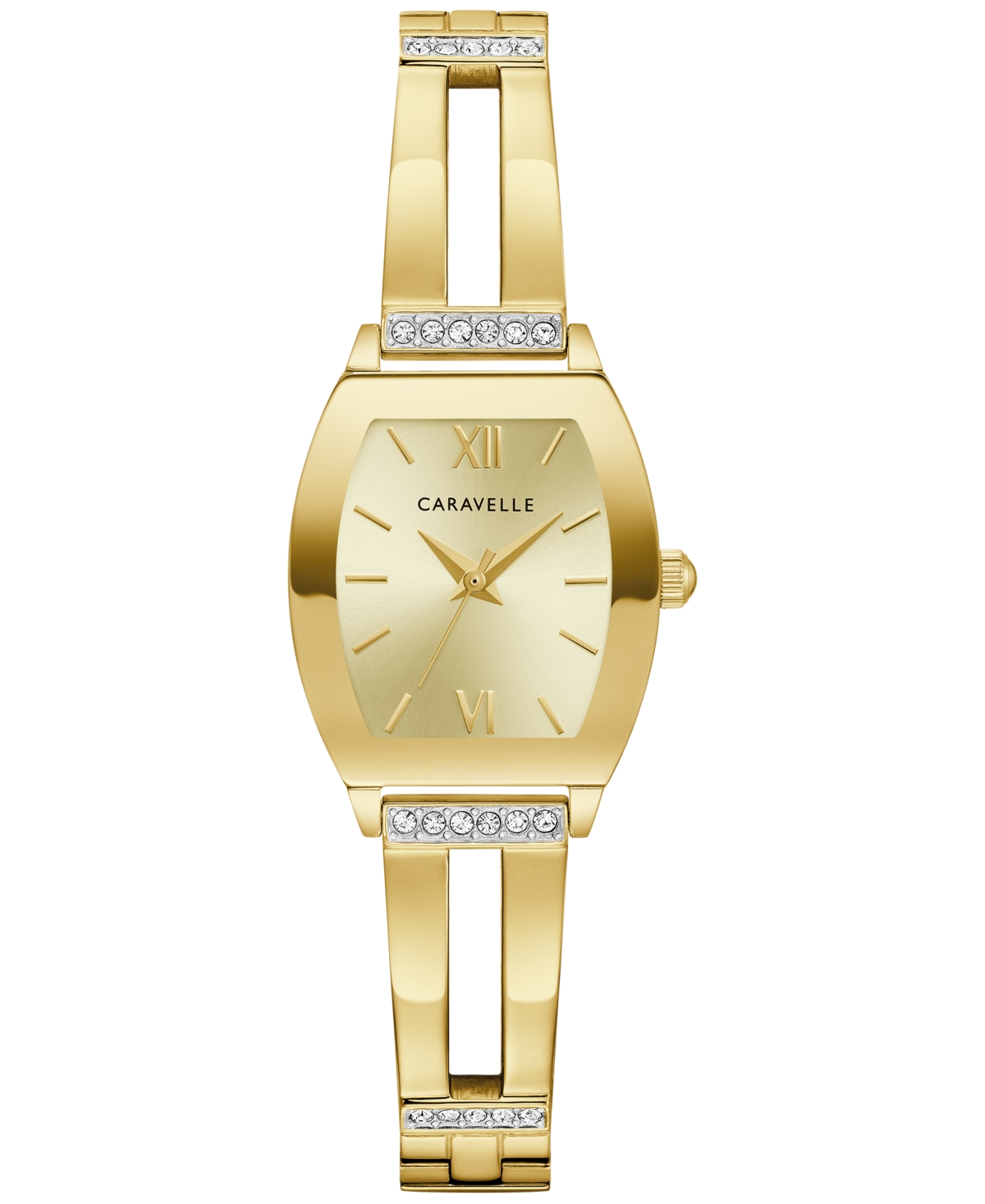 Women's Crystal Accent Gold-Tone Stainless Steel Expansion Bracelet Watch 22mm - Gold-tone