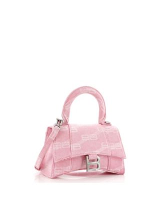 Pre-Owned Balenciaga XS Hourglass Top Handle Bag BB Monogram Denim 186490₽