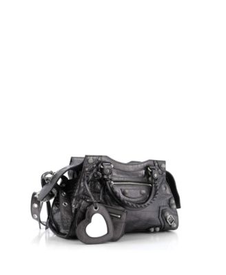 Бывшая в употреблении маленькая городская сумка Balenciaga Neo Cagole City с тиснением из кристаллов
