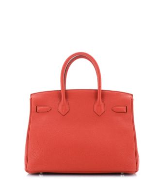 Бывшая в употреблении сумка Hermes Birkin 30, Красная Того, с палладиевой фурнитурой