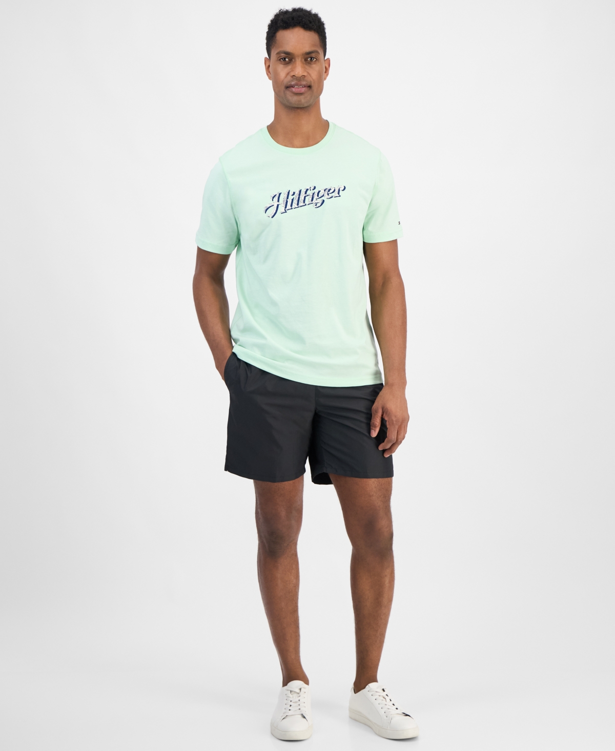 TOMMY HILFIGER MEN'S SHORT SLEEVE CREWNECK SCRIPT LOGO T-SHIRT 
