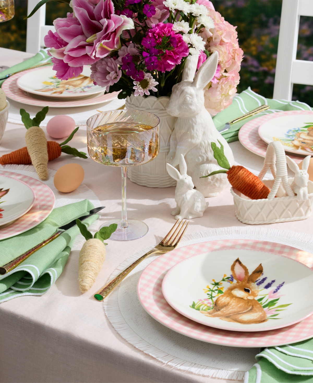 Lenox Gingham Dinner Plates, Set of 4