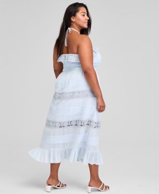 Trendy Plus Size Cotton Lace Maxi Dress, Exclusively at Macy's 