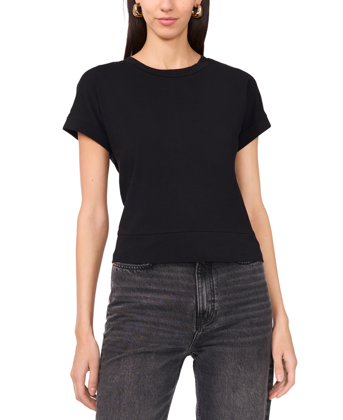 Women's Tie-Back T-Shirt - Rich Black