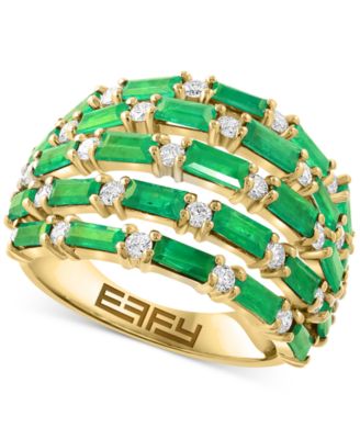 EFFY Collection - Diamond (5/8 ct. t.w.) & Emerald (2-5/8 ct. t.w.) Ring in 14k Gold