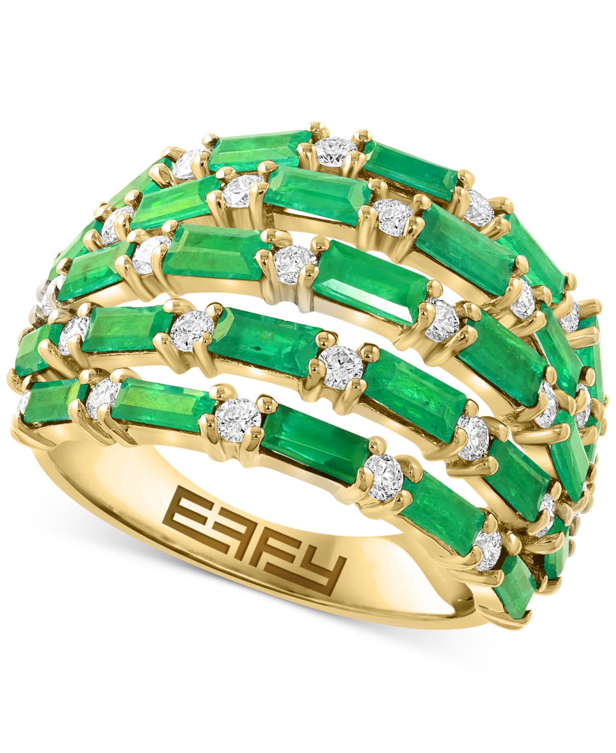 Diamond (5/8 ct. t.w.) & Emerald (2-5/8 ct. t.w.) Ring in 14k Gold - Emerald
