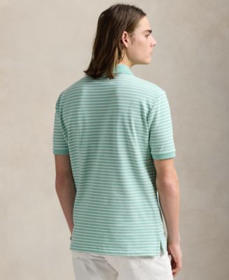 Men's Classic Striped Stretch Mesh Polo Shirt