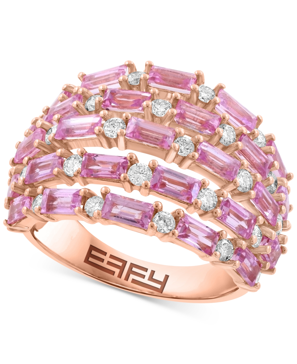 Diamond (5/8 ct. t.w.) & Blue Sapphire (3 ct. t.w.) Ring in 14k White Gold (Available in Pink Sapphire, Emerald, and Ruby) - Ruby