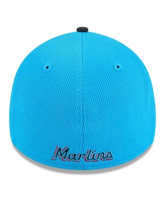 Мужская синяя шапка New Era Miami Marlins 2025 для весенних тренировок 39-ГО размера Flex Hat