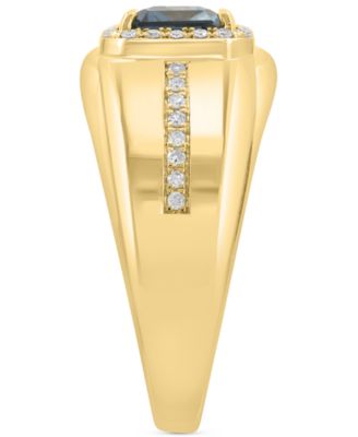 EFFY&reg; London Blue Topaz (2-1/3 ct. tw.) & Diamond (1/6 ct. t.w.) Ring in 14k Gold over Silver