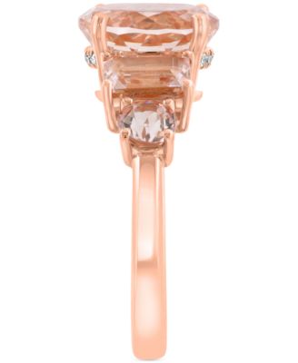 EFFY&reg; Morganite (4 ct. tw.) & Diamond (1/20 ct. t.w.) Ring in 14k Rose Gold