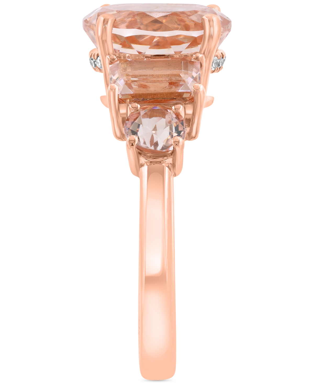 Effy Collection Effy Morganite (4 Ct. Tw.) & Diamond (1/20 Ct. T.w.) Ring In 14k Rose Gold In Morganite