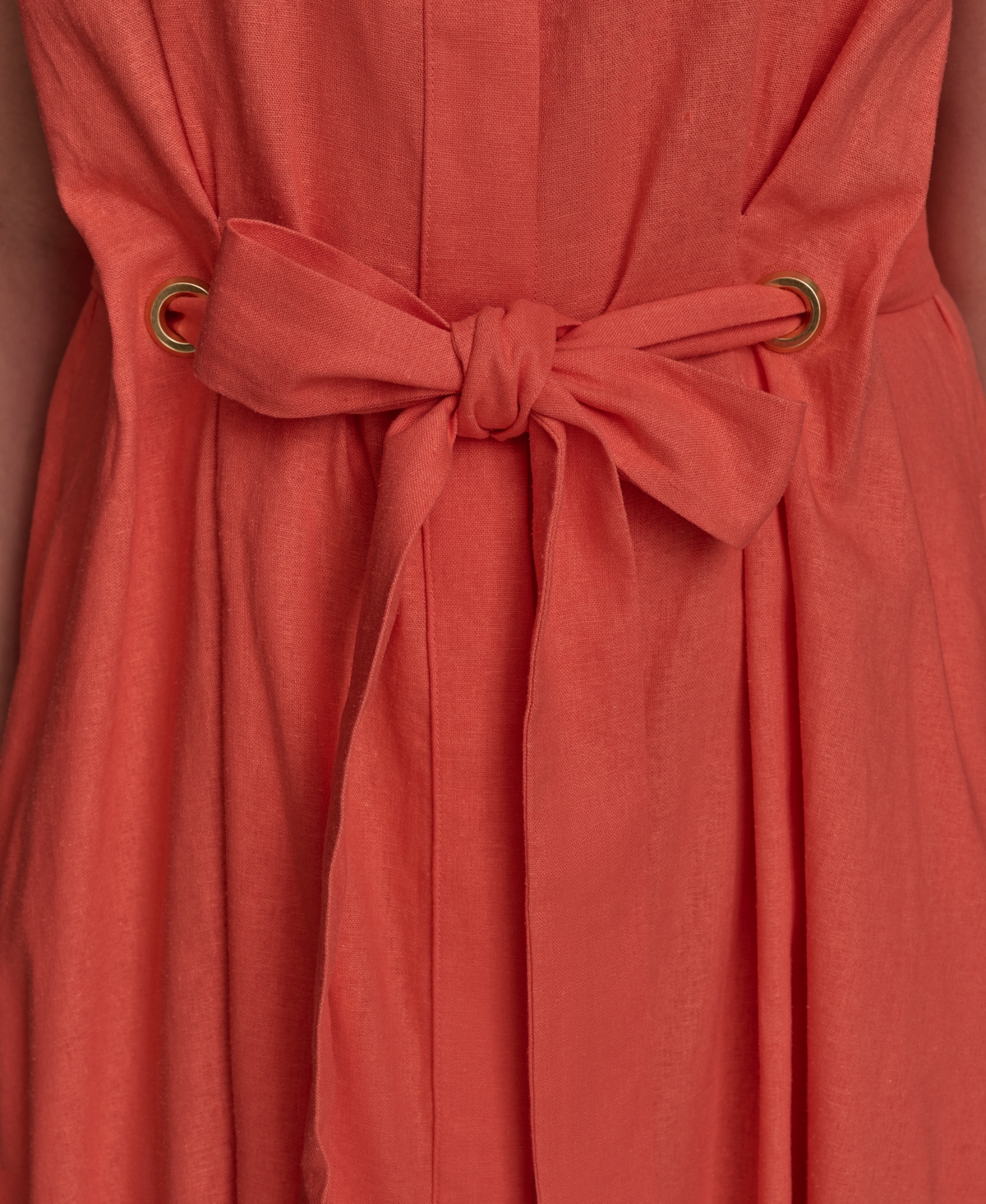 Shop Donna Karan Plus Size Linen-blend Shirtdress In Spring Melon