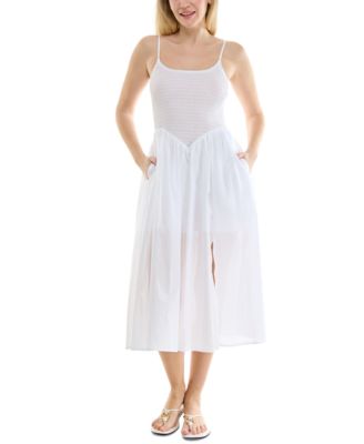 Trixxi - Juniors' Smocked-Bodice Midi Dress