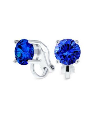 Classic 2CT Solitaire Round Cubic Zirconia CZ Clip On Stud Earrings Non Piercing