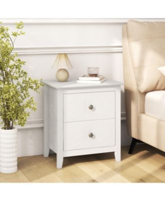 Modern Nightstand with 2 Drawers Compact Design for Small Bedrooms