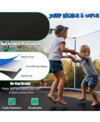 Outdoor Recreational Trampoline with Ladder and Enclosure Net