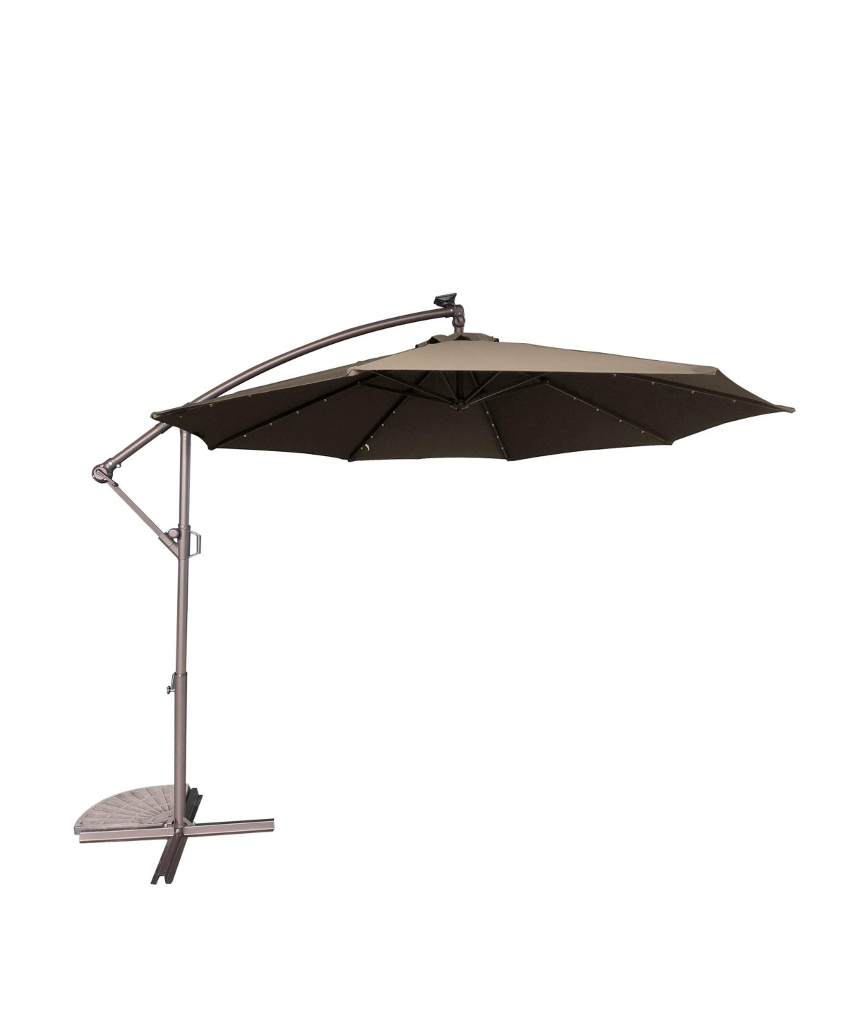 10 Ft Cantilever Patio Umbrella with Lights Offset Patio Umbrella Crank Large Outdoor Umbrella Pool Umbrella for Backyard Garden Deck Pool Without Bas