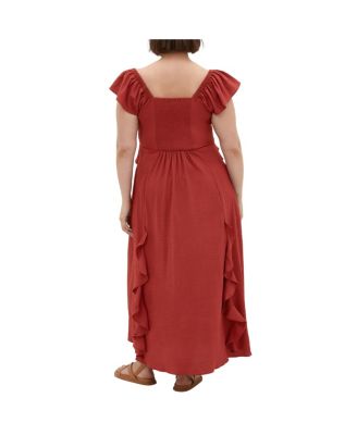 Plus Size Fee Frill Maxi Dress