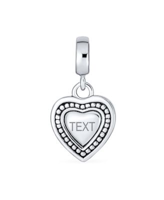  Initial Alphabet Bead Charm Heart Sterling Silver for European Bracelet