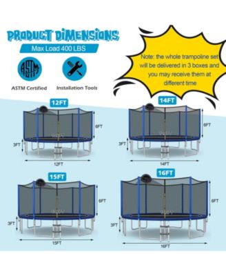 Outdoor Recreational Trampoline with Enclosure Net