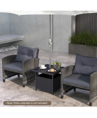 Outdoor Patio Rattan Wicker Steel Side Deck Table