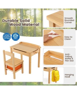 Flip-Top Kids Activity Table and Chair Set with Hidden Storage Space Fun and Organized Playtime Furniture