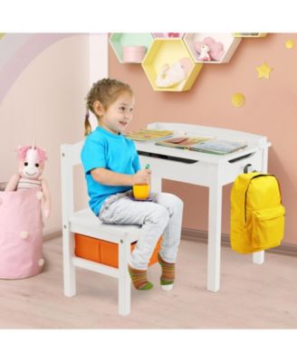 Flip-Top Kids Activity Table and Chair Set with Hidden Storage Space Fun and Organized Playtime Furniture