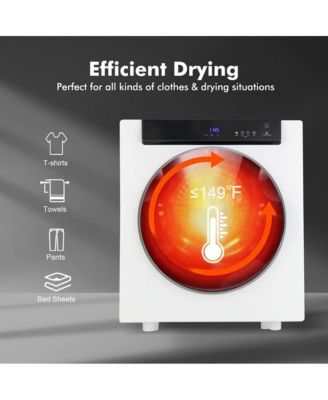 2.6 Cu.ft Compact Clothes Dryer with Touch Panel and 2 Modes