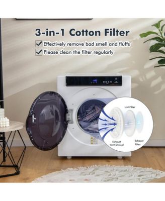 2.6 Cu.ft Compact Clothes Dryer with Touch Panel and 2 Modes