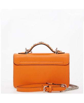 Маленькая кожаная сумка через плечо с заклепками SUSU, Оранжевая сумочка, милая сумочка, женская сумочка