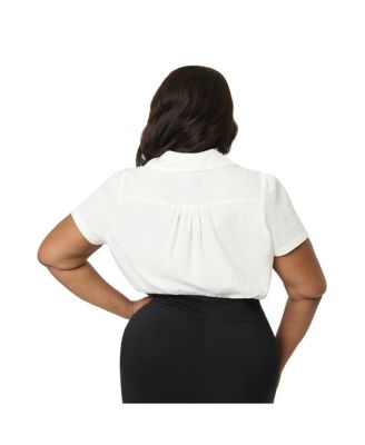 Блузка с зубчатым воротником большого размера 1940-х годов