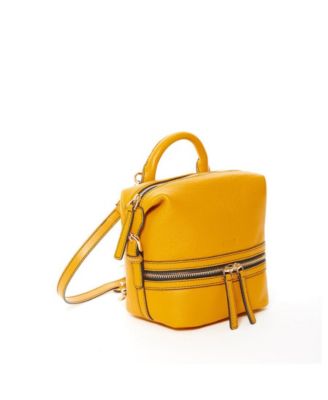 СУСУ - Желтая кожаная сумка-рюкзак Ashley из кожи