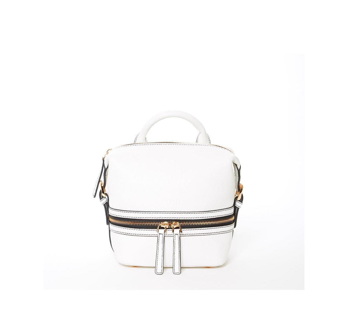 Leather Backpack for Women White Purse Convertible Crossbody Bag Medium Size with Front and Back Pockets