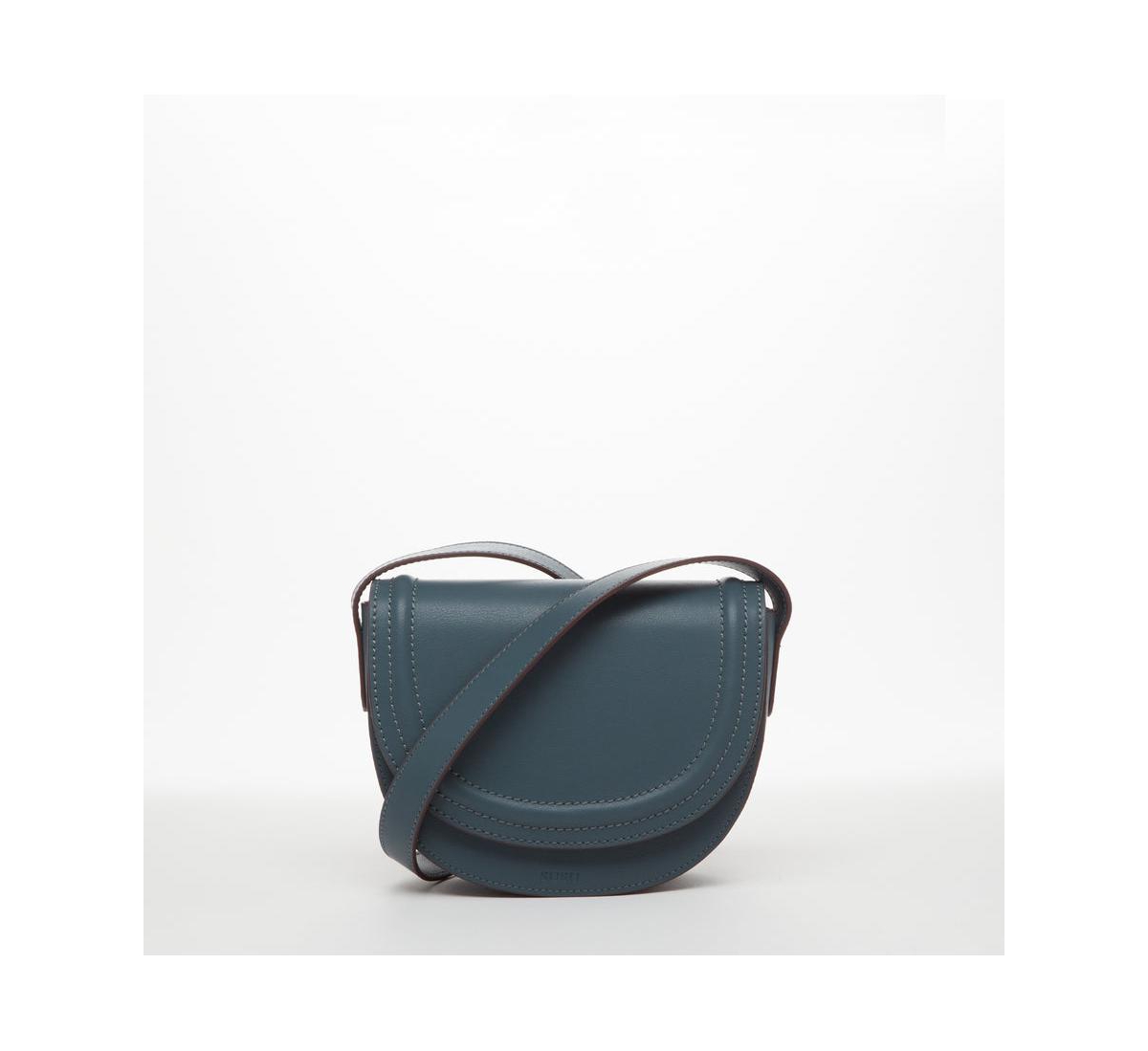 Leather Saddle Bag Blue Crossbody Purse Women's Handbag - Mosaic blue