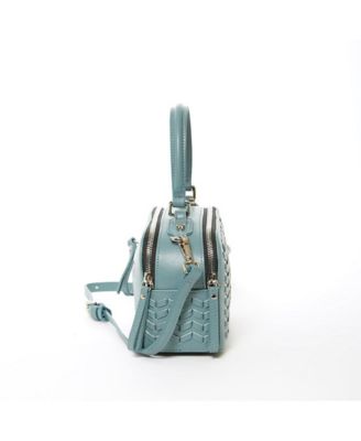 Сумка SUSU The Kayla из плетеной кожи через плечо синего цвета