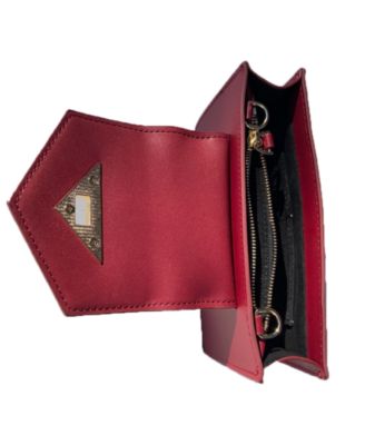 Mini Crossbody Bag Small Leather Burgundy Purse Wristlet Women's Handbag