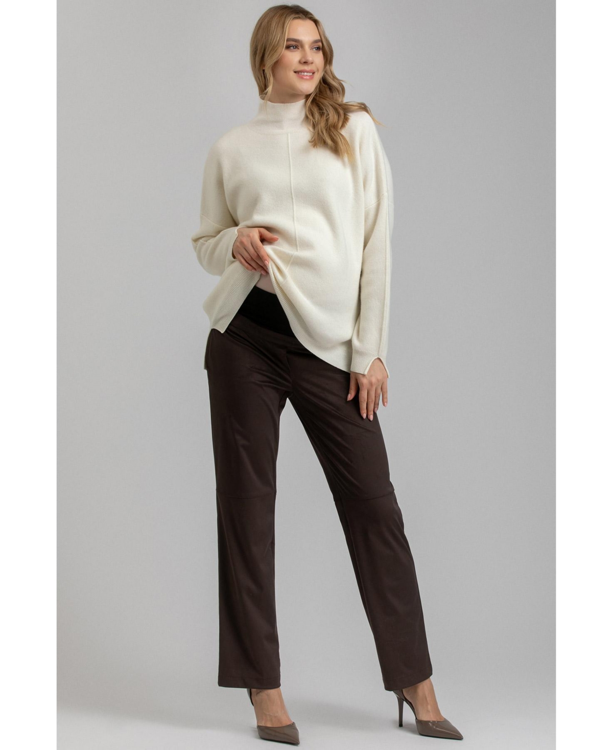 Pietro Brunelli Maternity Maternity Trousers Romeo In Dark Brown