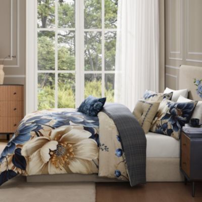 English Manor Bedding 100% Cotton Sateen 5 Piece Queen Size Reversible Comforter Set