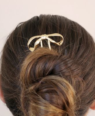 Bow Gold Tone Hair Pin