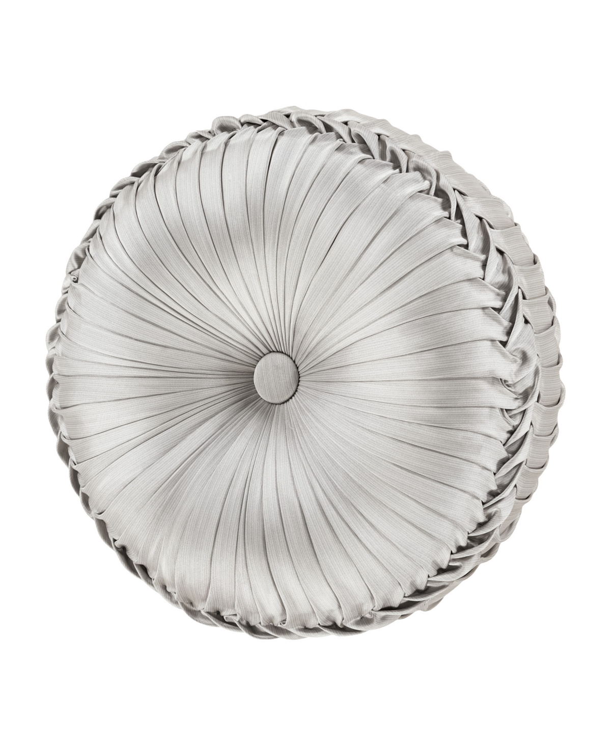 J Queen New York Bolero Tufted Decorative Pillow, 15" Round In Pewter