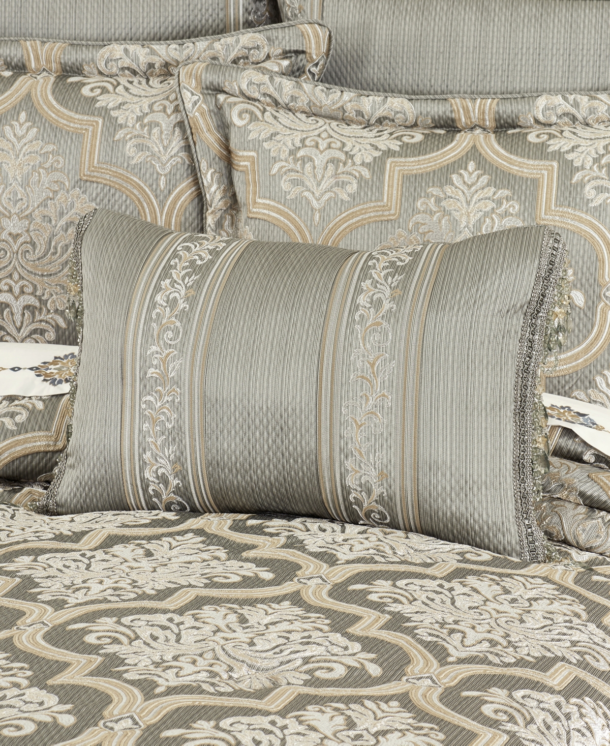 J Queen New York Martina Boudoir Decorative Pillow, 15" X 22" In Sage